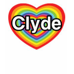 I love Clyde: rainbow heart t-shirts