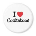 I love Cockatoos heart custom personalised magnets