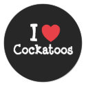 I love Cockatoos heart custom personalised stickers