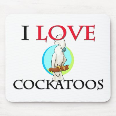 I Love Cockatoos Mouse Pads by tshirtshirts