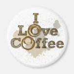 I Love Coffee Art Caffeine Refrigerator Magnets