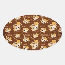 I love Coffee Pattern Sticker