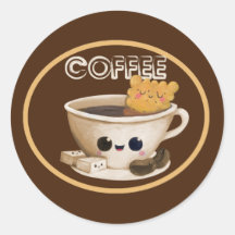 I love Coffee Round Sticker