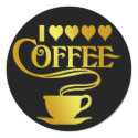 I LOVE COFFEE stickers