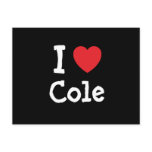 I love Cole heart custom personalised postcards