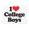I Love College Boys postcards