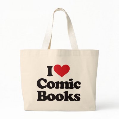 I Love Comic Books Tote Bag by visualnewbie