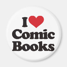 I Love Comic Books Fridge Magnets