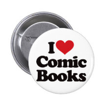 I Love Comic Books Pins
