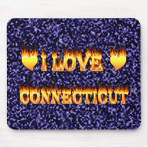 I love connecticut fire and flames mouse pad