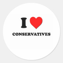 I love Conservatives Round Sticker