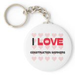 I LOVE CONSTRUCTION WORKERS KEYCHAIN