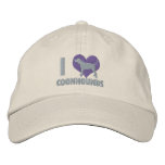 I Love Coonhounds Embroidered Hat (Purple) embroidered hats