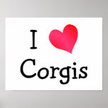 I Love Corgis posters