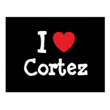 I love Cortez heart custom personalised Postcard