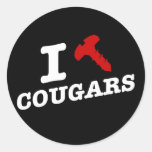 I love cougars - cougar hunter round sticker