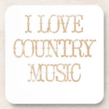I Love Country Music Drink Coaster