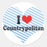 I Love Countrypolitan Round Stickers