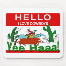 I Love Cowboys Mousemats