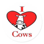 I Love Cows Red stickers