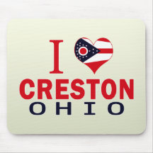 I love Creston, Ohio Mousepad