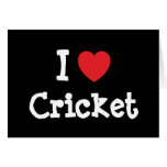 I love Cricket heart custom personalised cards