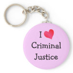 I Love Criminal Justice keychains