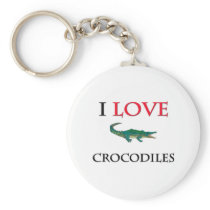 I Love Crocodiles Key Chain