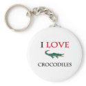 I Love Crocodiles keychains