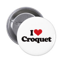 I Love Croquet buttons
