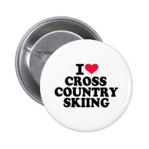 I love Cross Country Skiing Pinback Button