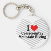 I love Crosscountry Mountain Biking Key Chain