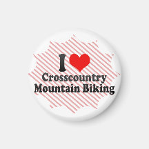 I love Crosscountry Mountain Biking Refrigerator Magnet