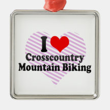 I love Crosscountry Mountain Biking Christmas Ornament