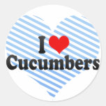 I Love Cucumbers Round Sticker