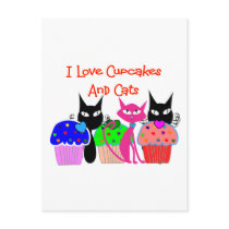 "I love cupcakes and cats"--Cupcake Lovers Gifts Postcards
