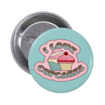 I Love Cupcakes Button