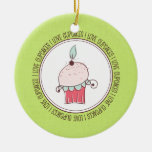 I Love Cupcakes Ceramic Christmas Ornaments