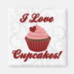 I Love Cupcakes Fridge Magnet