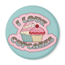 I Love Cupcakes Refrigerator Magnet