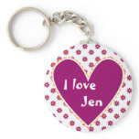 "I love" - Customise with your name Key Chains