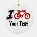 I Love Cycling Blank Christmas Tree Ornaments