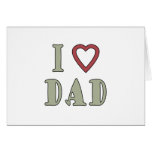 I Love Dad Red Heart Greeting Cards