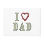 I Love Dad Red Heart Postcards