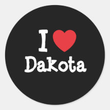 I love Dakota heart T-Shirt Round Sticker
