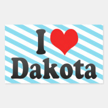 I love Dakota Rectangle Stickers