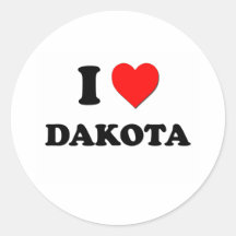 I Love Dakota Round Sticker