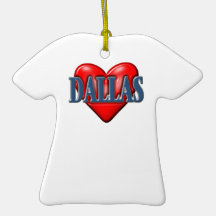 I love Dallas Texas Christmas Tree Ornament