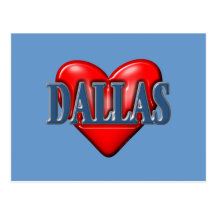 I love Dallas Texas Post Cards