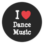 I love Dance Music heart custom personalised stickers